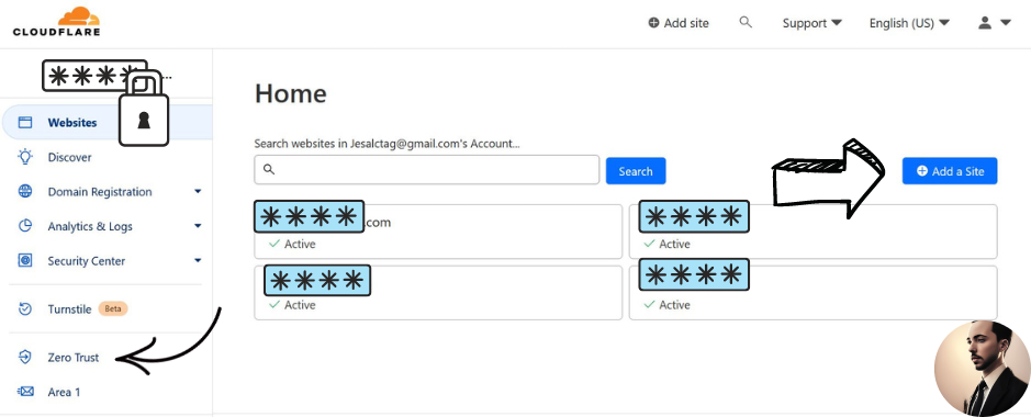 Navigating Dash Cloudflare interface