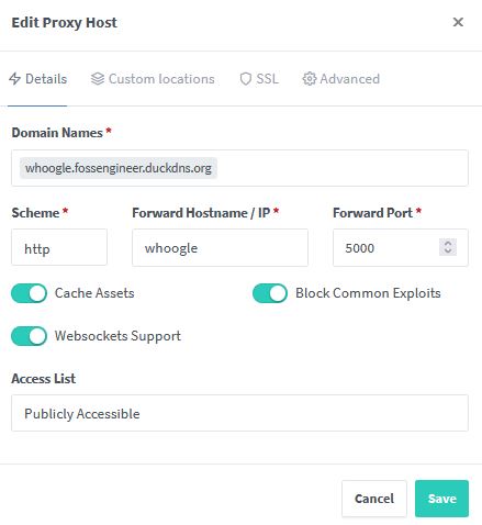 Configuring DuckDNS Settings