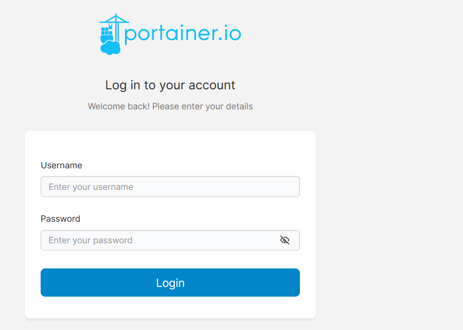 Portainer Login UI