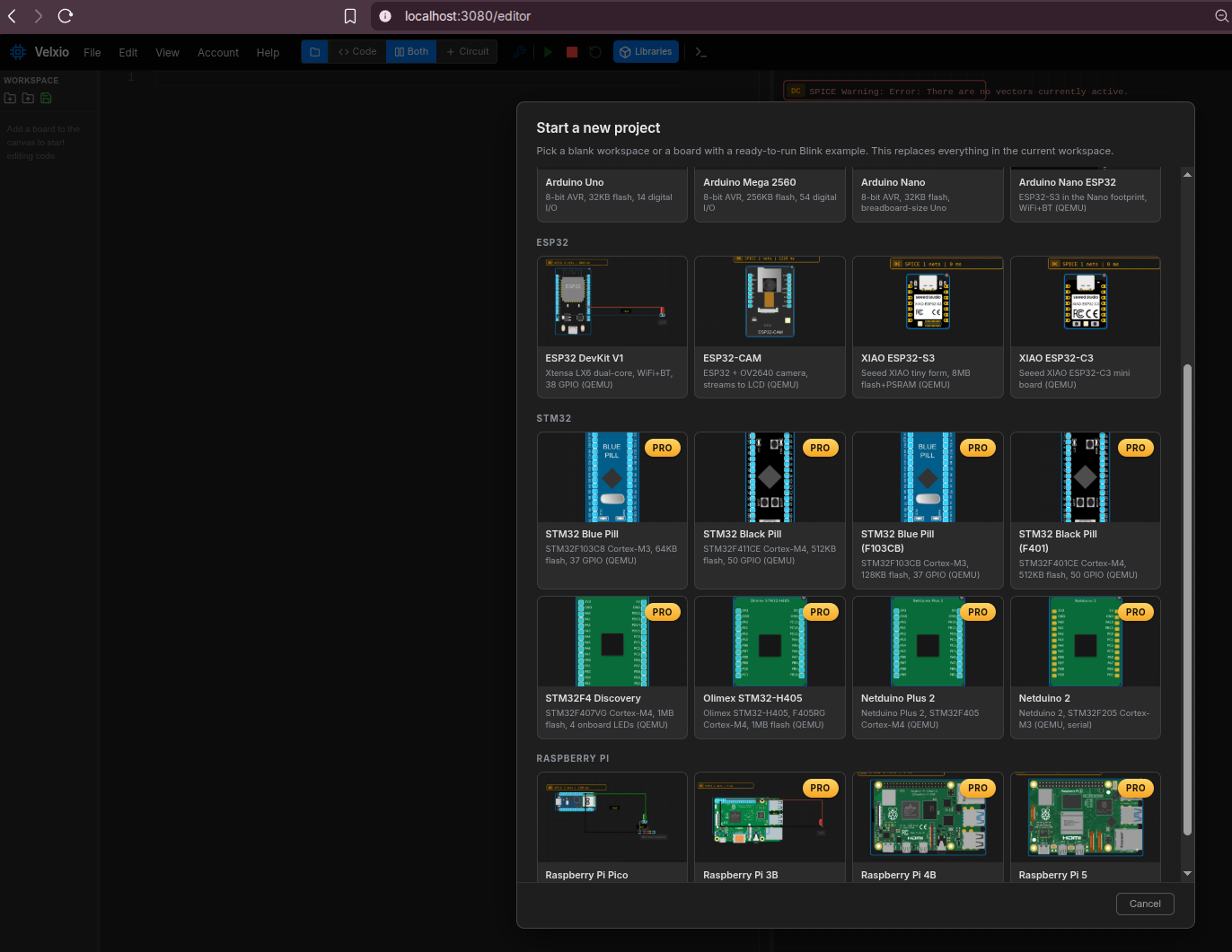 Velxio running in browser